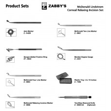 McDonald Lindstrom Corneal Relaxing Incision Set complete - Price includes freight and packing